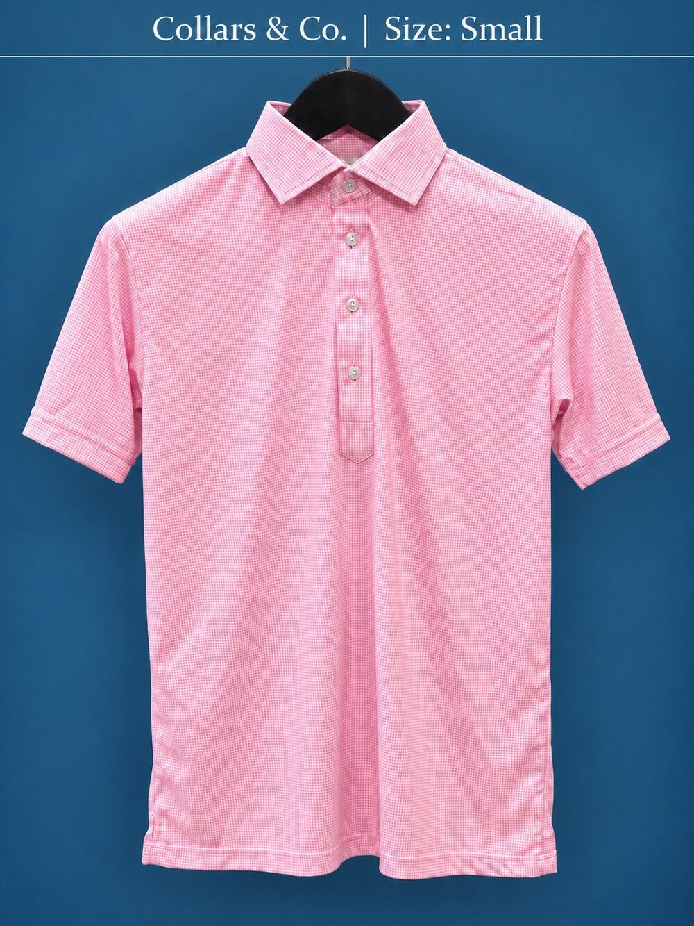 Collars & Co Pink Gingham Dress Collar Polo Small NWOT